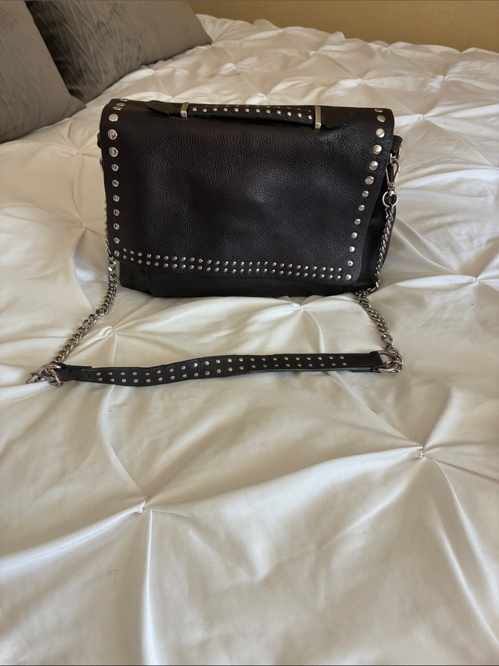 Black Studded Crossbody Shoulder Bag